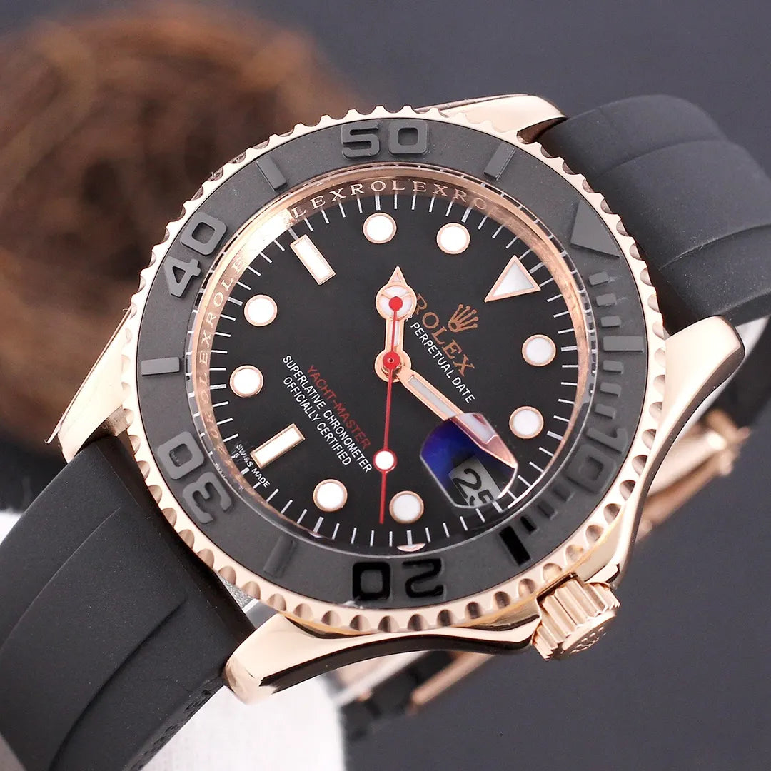 black Rolex Yacht-Master Rose Gold