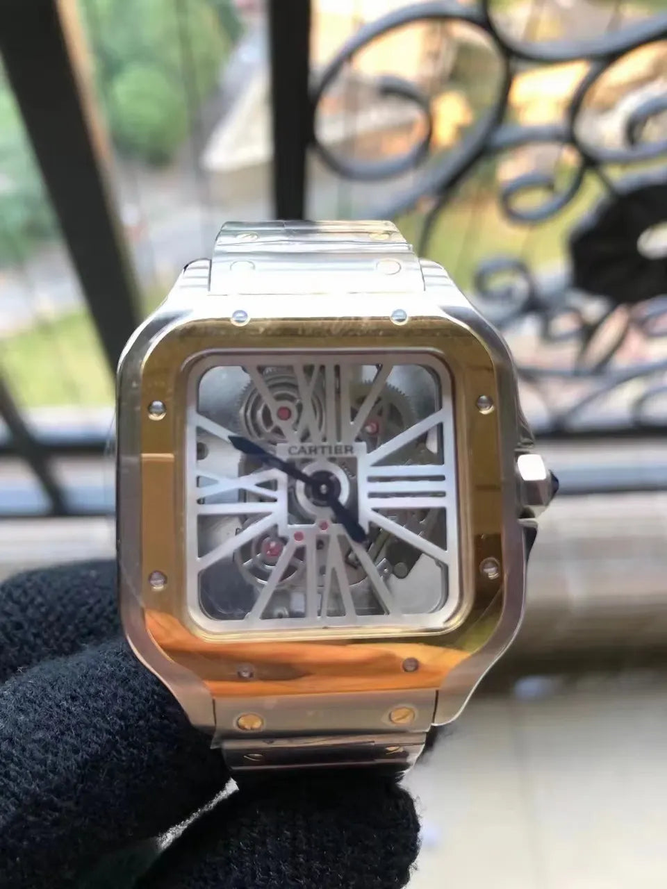 Cartier Santos Skeleton Two-Tone - Hình 2