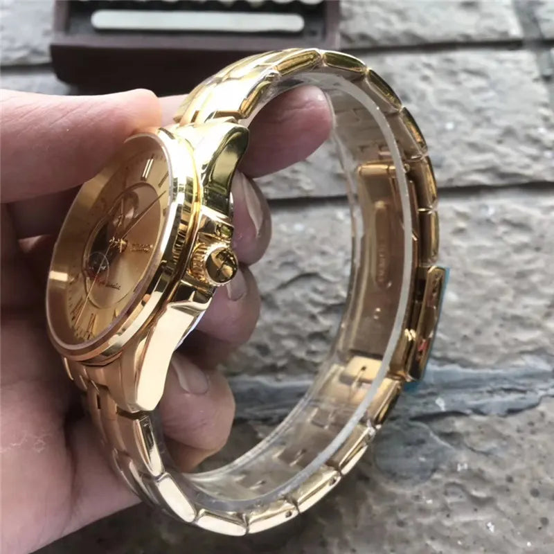 skeleton Seiko Gold Automatic Watch - Hình 3