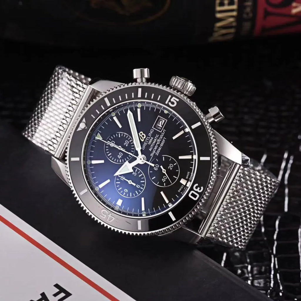 Breitling Steel Mesh Chronograph - Hình 5