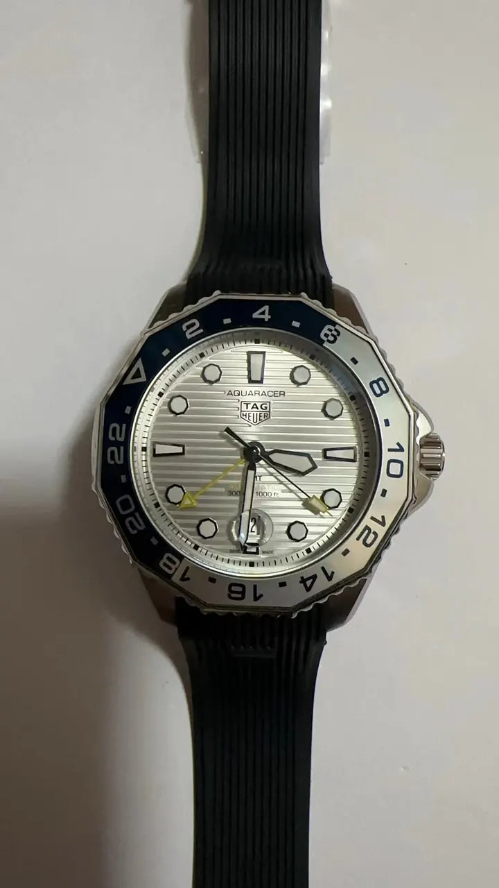 silver Tag Heuer Aquaracer GMT