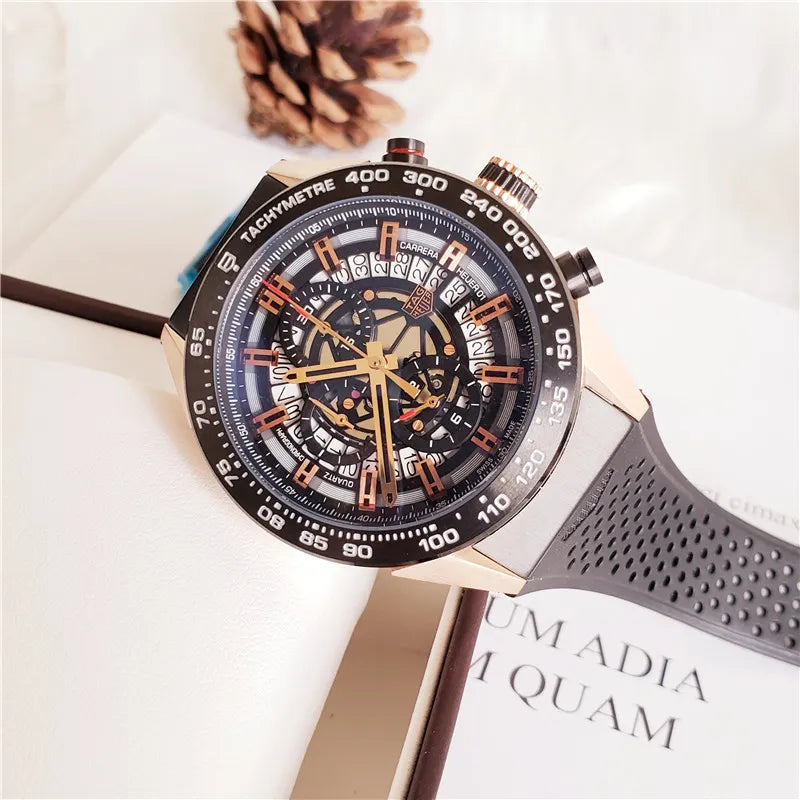TAG Heuer Carrera Black Rubber Silver Chronograph - Hình 9