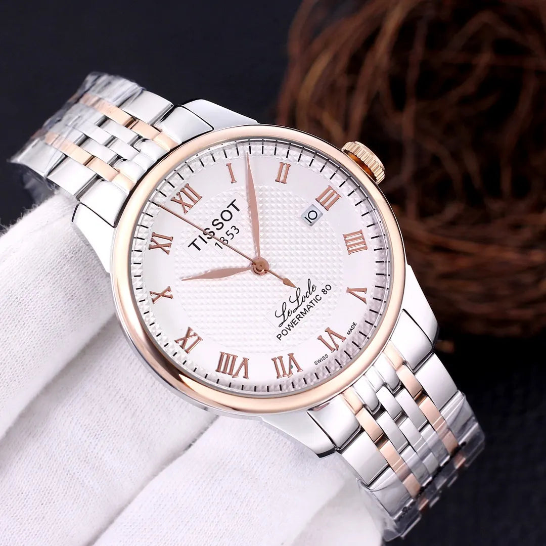 silver Tissot Le Locle Rose Gold