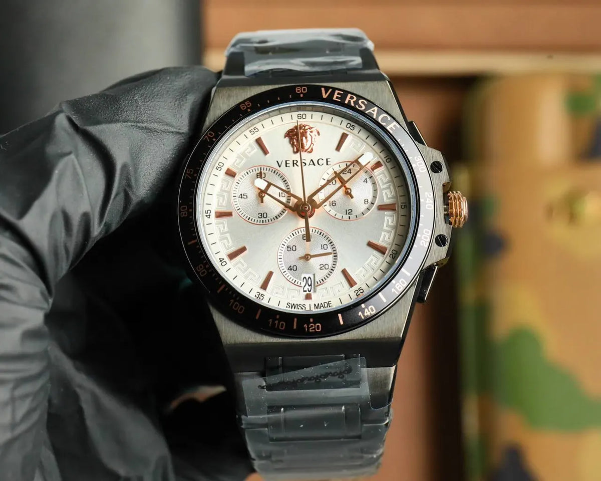 Versace Silver Dial Chrono