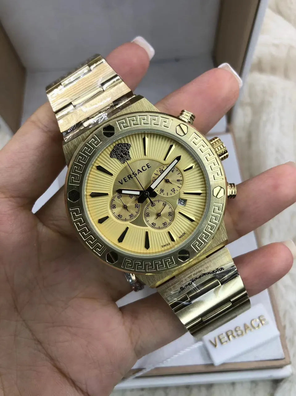 Versace Chrono Black Marble - Hình 12