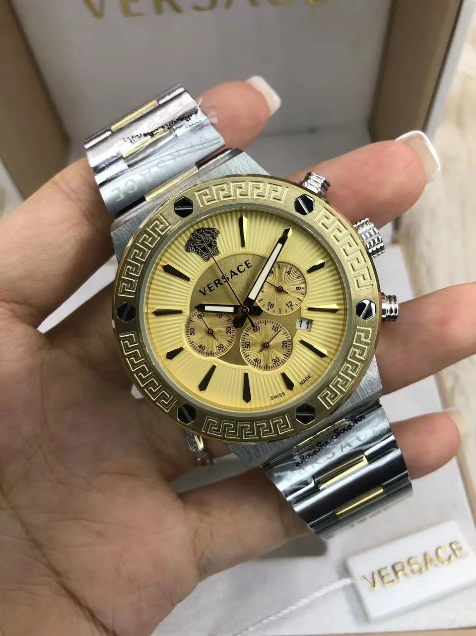 Versace Chrono Black Marble - Hình 9