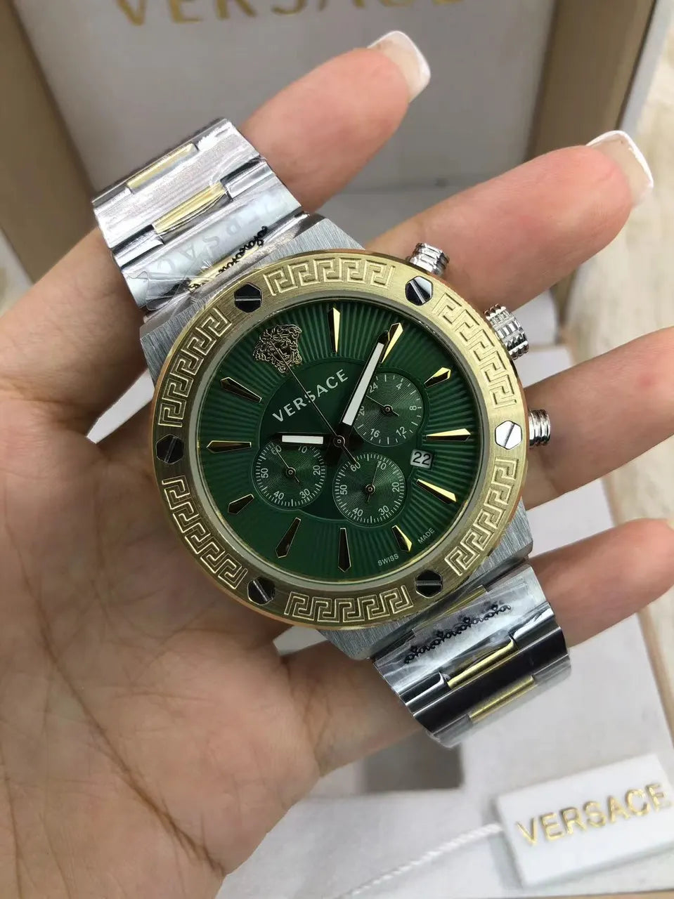 Versace Silver Chronograph Watch - Hình 18