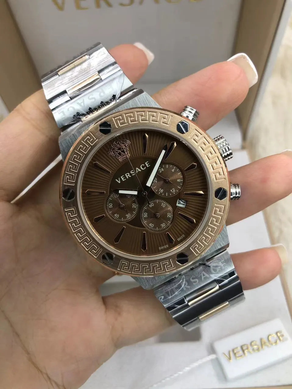 Versace Silver Chronograph Watch - Hình 14