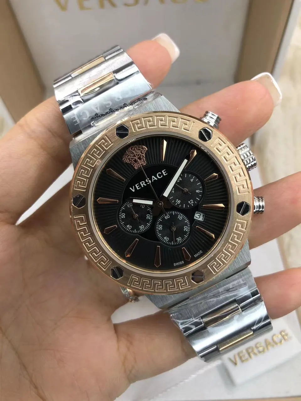 Versace Silver Chronograph Watch - Hình 3