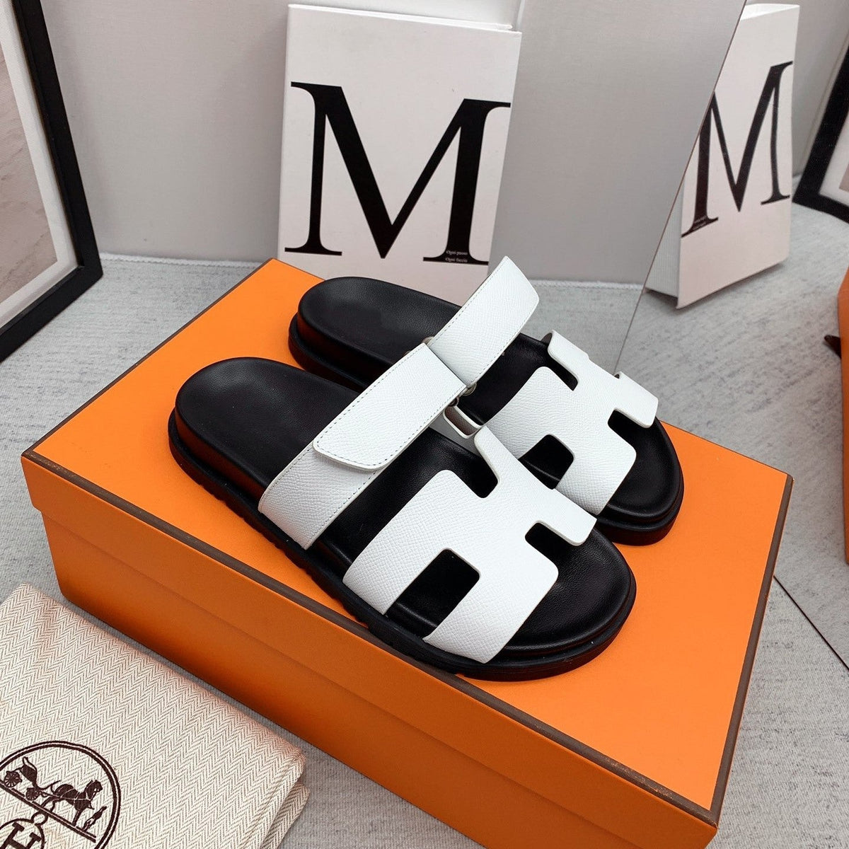 Hermes Chypre Sandal White