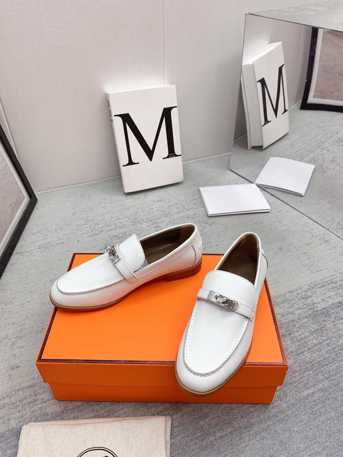 Hermes Destin Loafer White