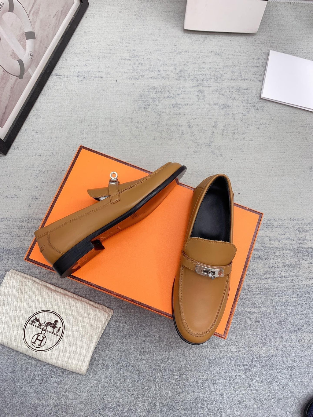 Hermes Destin Loafer Brown